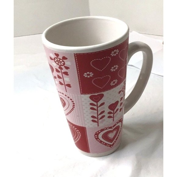 Full of Love Hearts His and Hers Ceramic Coffee Tea Cup with Handle Atico Two - Picture 5 of 7